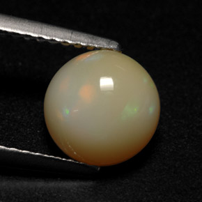 Opale multicolore naturelle coupe roude, 1,48 ct, translucide
