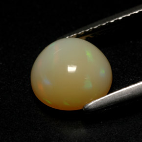 Opale multicolore naturelle coupe roude, 1,48 ct, translucide