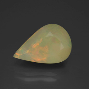 Opale multicolore naturelle en forme de poire, 4,14 ct, translucide