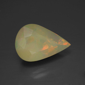 Opale multicolore naturelle en forme de poire, 4,14 ct, translucide
