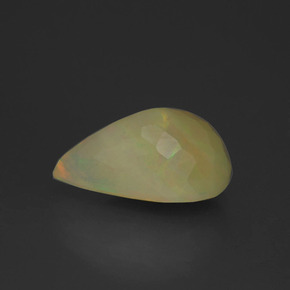 Opale multicolore naturelle en forme de poire, 4,14 ct, translucide