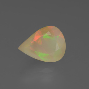 Opale multicolore naturelle en forme de poire, 2,88 ct, translucide