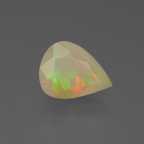 Opale multicolore naturelle en forme de poire, 2,88 ct, translucide