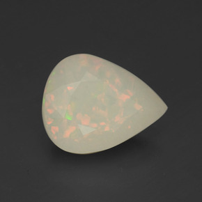 Opale multicolore naturelle en forme de poire, 2,85 ct, translucide