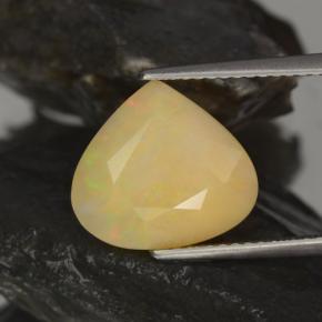 Opale multicolore naturelle en forme de poire, 3,17 ct, translucide