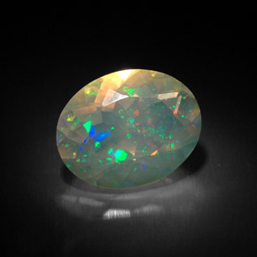 Opale multicolore naturelle transparent, 1,63 ct, transparent / translucide