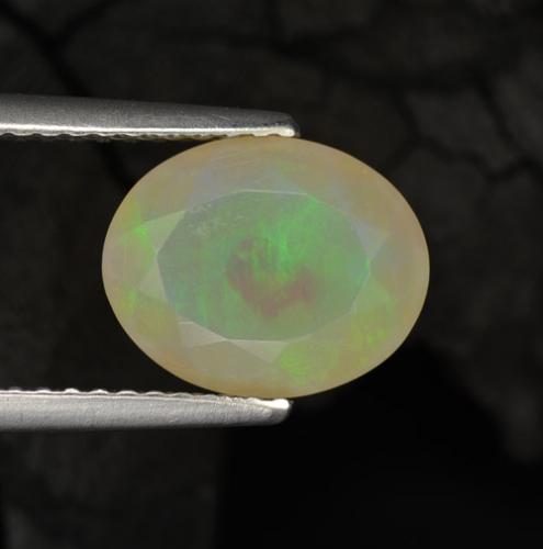 1.33ct Naturel Multicolore Opale, ovale, Translucide