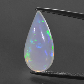 Opale multicolore naturelle en forme de poire, 7,29 ct, transparent