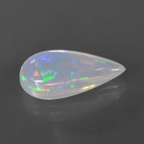 Opale multicolore naturelle en forme de poire, 7,29 ct, transparent