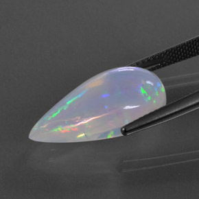 Opale multicolore naturelle en forme de poire, 7,29 ct, transparent