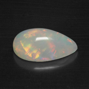Opale multicolore naturelle en forme de poire, 3,87 ct, translucide