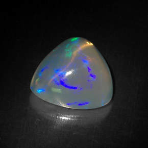 Opale multicolore naturelle trillion, 4,71 ct, transparent