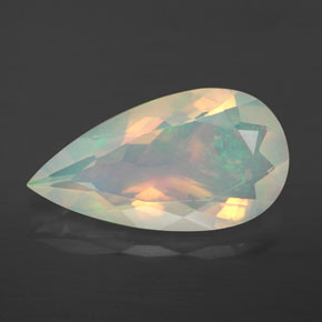 Opale multicolore naturelle en forme de poire, 2,73 ct, transparent