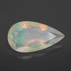 Opale multicolore naturelle en forme de poire, 2,73 ct, transparent