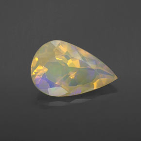Opale multicolore naturelle en forme de poire, 2,62 ct, transparent