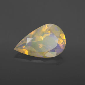 Opale multicolore naturelle en forme de poire, 2,62 ct, transparent
