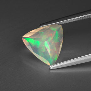 Opale multicolore naturelle trillion, 1,06 ct, transparent