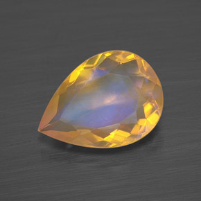 Opale multicolore naturelle en forme de poire, 1,75 ct, transparent