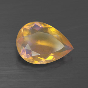 Opale multicolore naturelle en forme de poire, 1,75 ct, transparent