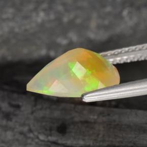 Opale multicolore naturelle en forme de poire, 1,57 ct, transparent