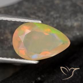 Opale Multicolore naturelle En forme de poire, 1.50 ct, Transparent