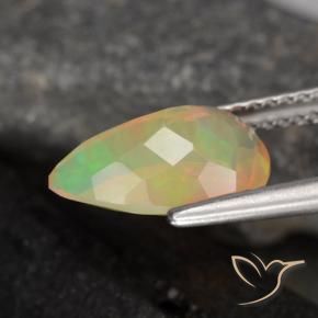 Opale Multicolore naturelle En forme de poire, 1.50 ct, Transparent