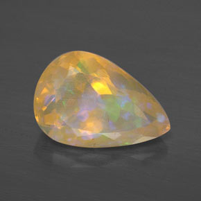 Opale multicolore naturelle en forme de poire, 2,71 ct, transparent
