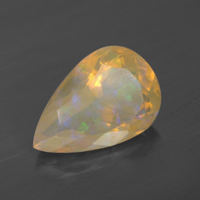 Opale multicolore naturelle en forme de poire, 2,71 ct, transparent