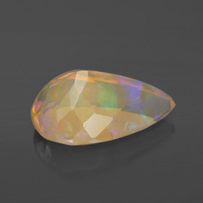 Opale multicolore naturelle en forme de poire, 2,71 ct, transparent