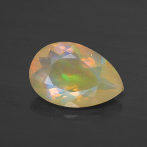 Opale multicolore naturelle en forme de poire, 1,49 ct, transparent