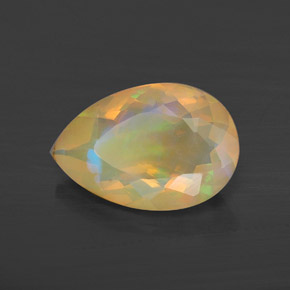 Opale multicolore naturelle en forme de poire, 1,49 ct, transparent