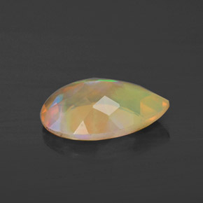 Opale multicolore naturelle en forme de poire, 1,49 ct, transparent