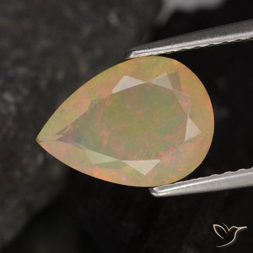 1.28ct Naturel Multicolore Opale, En forme de poire, Transparent