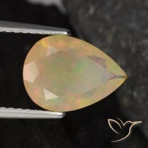 Opale Multicolore naturelle En forme de poire, 1.28 ct, Transparent