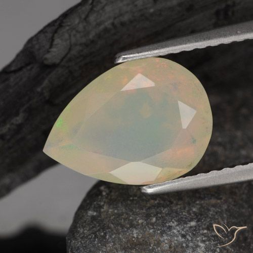 1.44ct Naturel Multicolore Opale, En forme de poire, Transparent