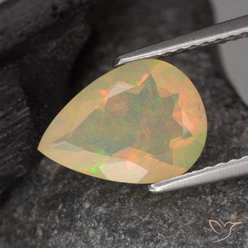 1.40ct Naturel Multicolore Opale, En forme de poire, Transparent, Photo A