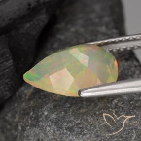 Opale Multicolore naturelle En forme de poire, 1.40 ct, Transparent