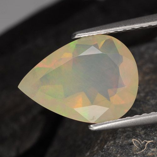 1.64ct Naturel Multicolore Opale, En forme de poire, Translucide