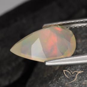 Opale Multicolore naturelle En forme de poire, 1.64 ct, Translucide