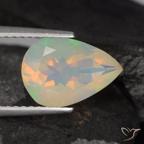 Opale Multicolore naturelle En forme de poire, 1.47 ct, Transparent