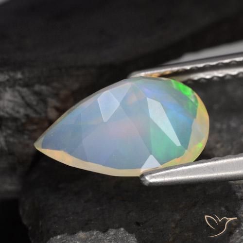Opale Multicolore naturelle En forme de poire, 1.47 ct, Transparent