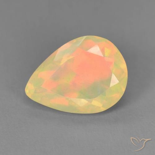 1.54ct Naturel Multicolore Opale, En forme de poire, Transparent