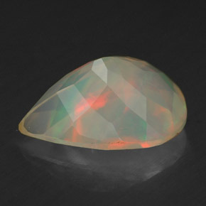 Opale multicolore naturelle en forme de poire, 2,19 ct, transparent