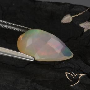 Opale Multicolore naturelle En forme de poire, 1.73 ct, Transparent