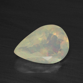 Opale multicolore naturelle en forme de poire, 1,85 ct, transparent