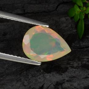 Opale jaune naturelle en forme de poire, 1,28 ct, transparent