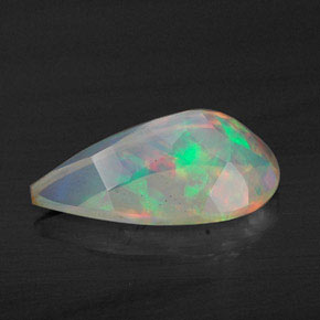 Opale multicolore naturelle en forme de poire, 1,63 ct, transparent