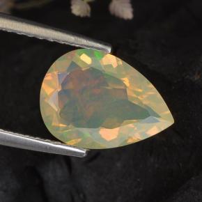 Opale multicolore naturelle en forme de poire, 1,33 ct, transparent