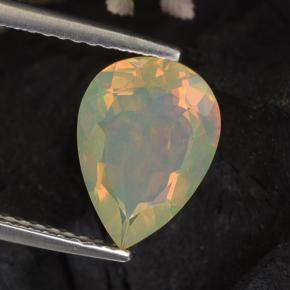 Opale multicolore naturelle en forme de poire, 1,33 ct, transparent