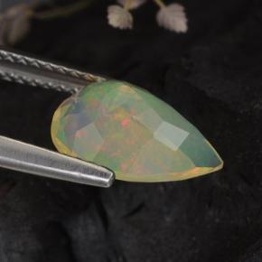 Opale multicolore naturelle en forme de poire, 1,33 ct, transparent